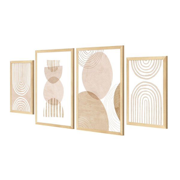 Kit 4 Quadros Decorativos Geométrico Linhas Sala Quarto Kit 4 Quadros Decorativos Geométrico Linhas Sala Quarto