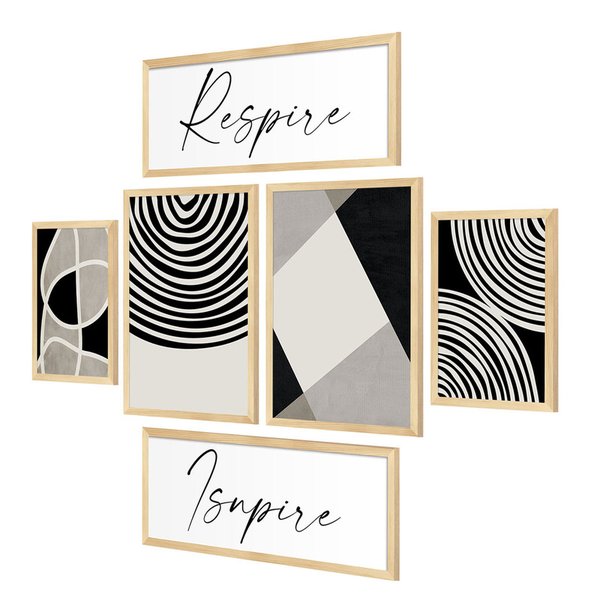 Kit 6 Quadros Decorativos Geométrico Minimalista Frases Sala Kit 6 Quadros Decorativos Geométrico Minimalista Frases Sala