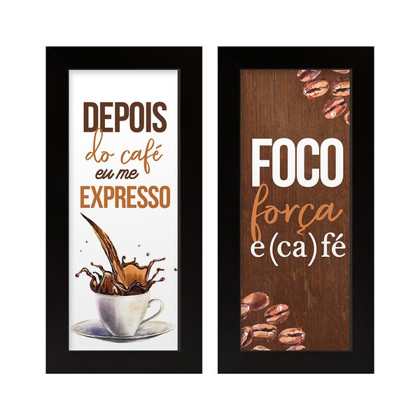 Dupla de Quadros Decorativos Kit Frase Cozinha Cantinho do Café Moldura Xícara Decoração Quadro Sala Dupla de Quadros Decorativos Kit Frase Cozinha Cantinho do Café Moldura Xícara Decoração Quadro Sala