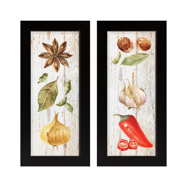 Dupla de Quadros Decoração para Cozinha Temperos Folhas Gourmet Colorido Dupla de Quadros Decoração para Cozinha Temperos Folhas Gourmet Colorido