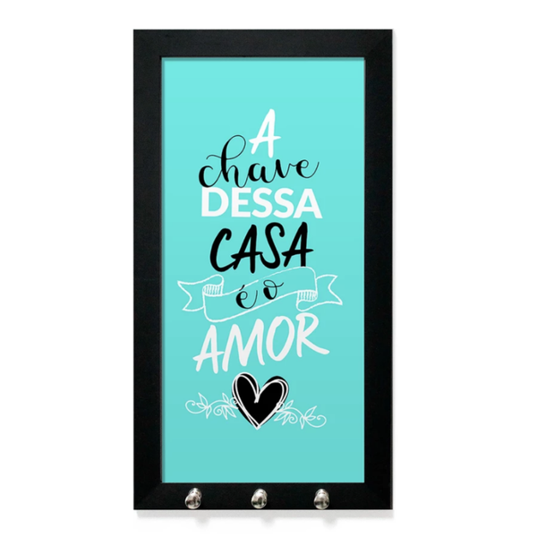 Porta Chaves Decorativo com Moldura Frases Lar Amor Porta Chaves Decorativo com Moldura Frases Lar Amor
