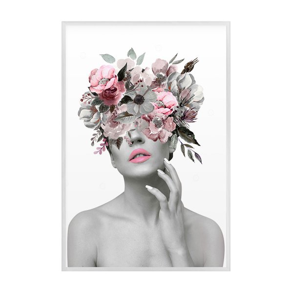 Quadro Grande Mulher Surreal Flores Quadro Grande Mulher Surreal Flores