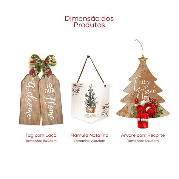 Enfeites de Natal Placa Para Decoração Com Cordão Frase: Ho Ho Ho, Feliz  Natal