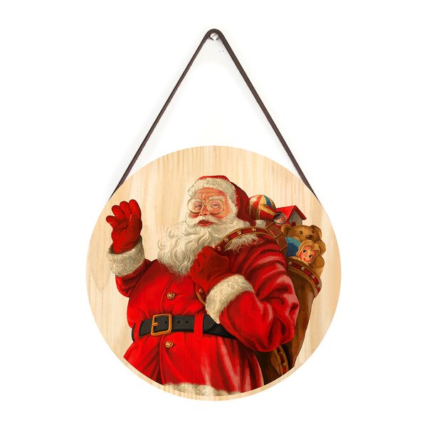 Placa Jingle Bell Natal em Pinus