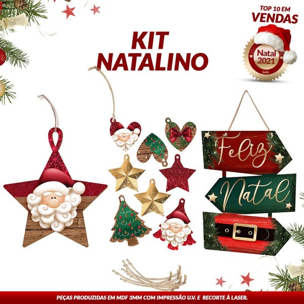 Enfeite Decorativo Árvore de Natal em MDF.