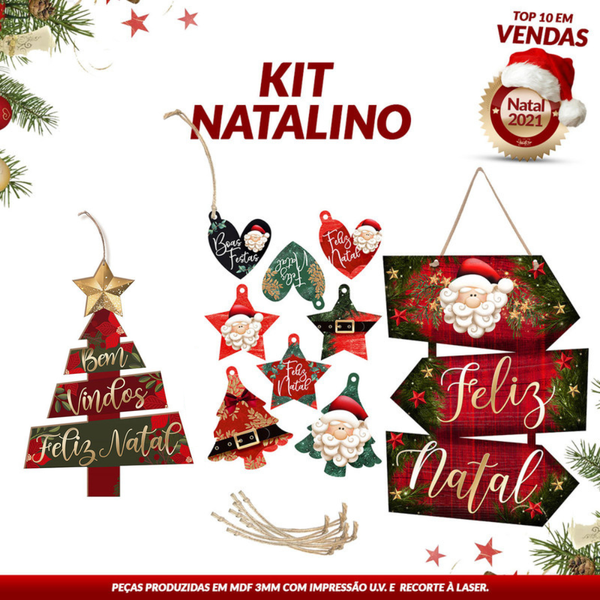 Quadro Placa Decorativa Natal - Feliz Natal e Ano Novo em Promoção