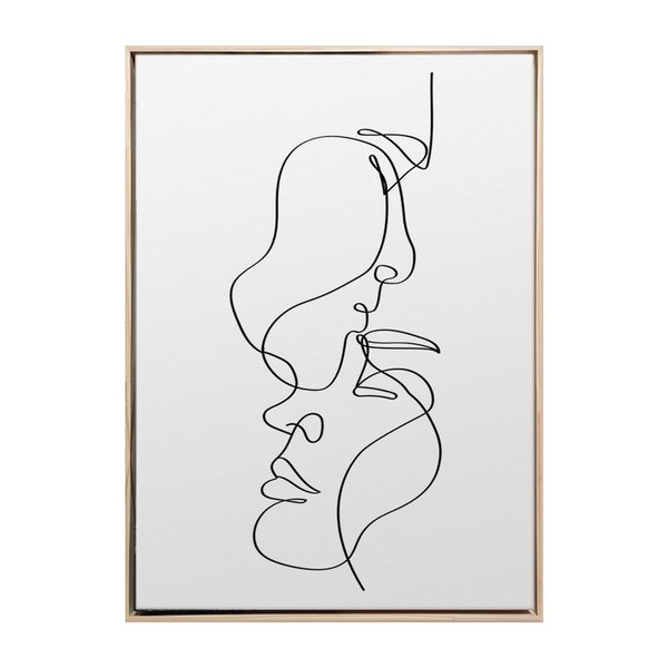 Desenho Silhueta Casal Minimalista Quadro Canvas 120x80cm