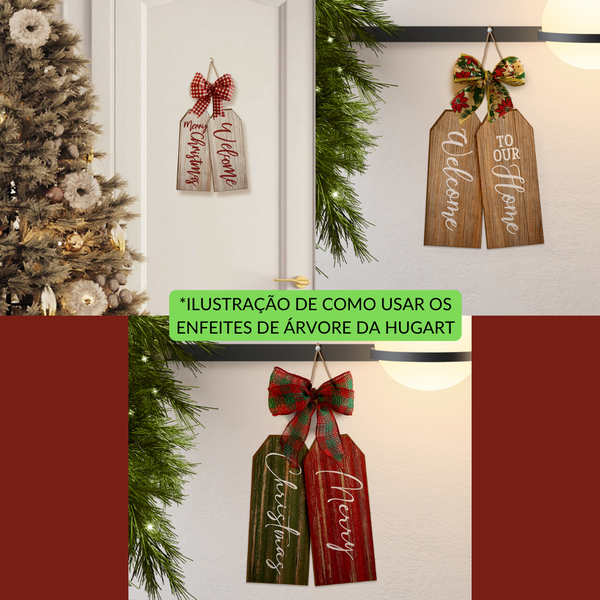 Trio De Placas Enfeite Natalino De Porta Ou Árvore De Natal Papai Noel Hou  Hou