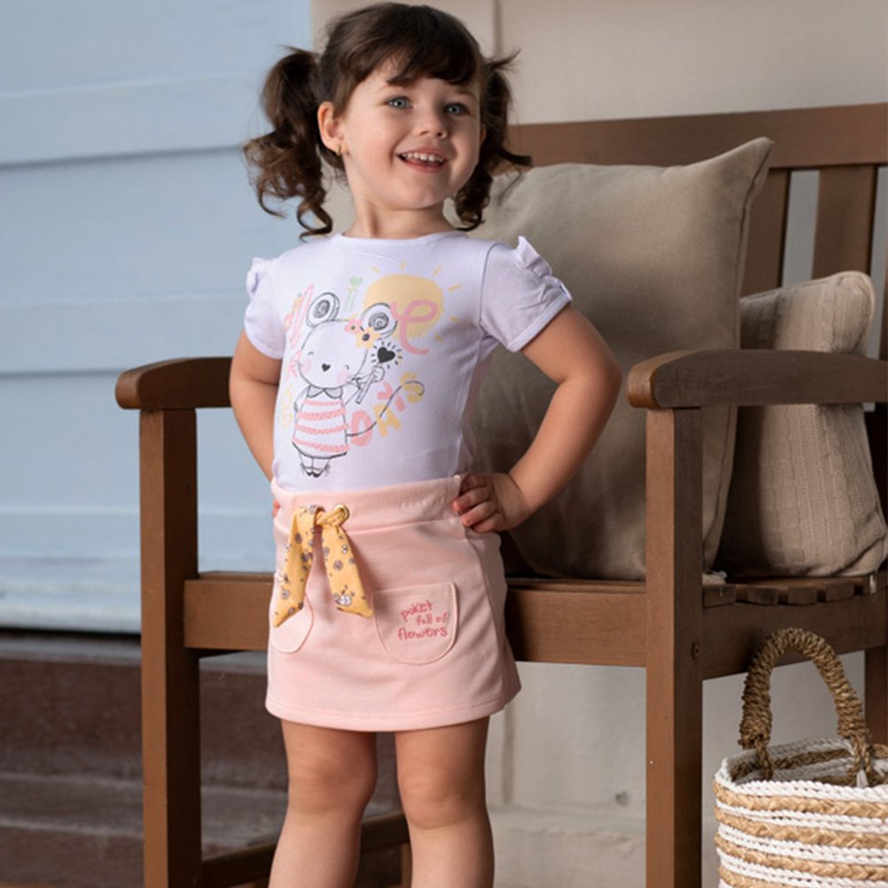 Conjunto infantil best sale short saia