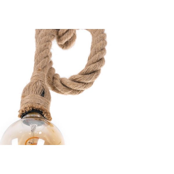 Sospensione Lampada A Sospensione ROPE FABRILAMP - Portalampada E27 In Corda Di Canapa 150 Cm - Stile Rustico Vintage - 4