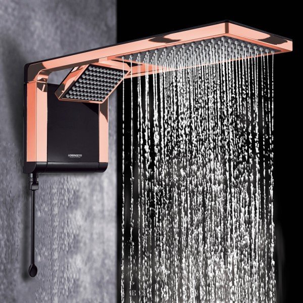 chuveiro lorenzetti acqua duo ultra eletronico preto rose gold ambientado