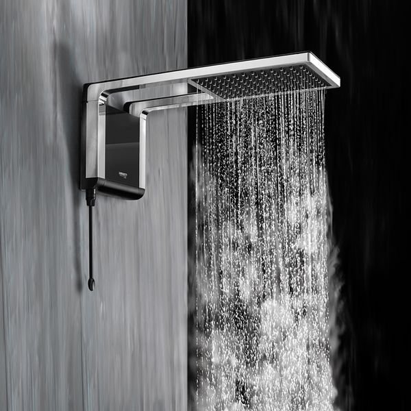 chuveiro acqua storm ultra preta com cromado lorenzetti 2
