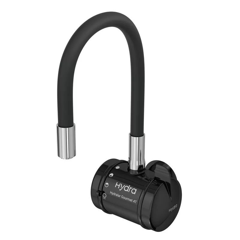 torneira eletrica hydra hydralar gourmet 4t de parede preta