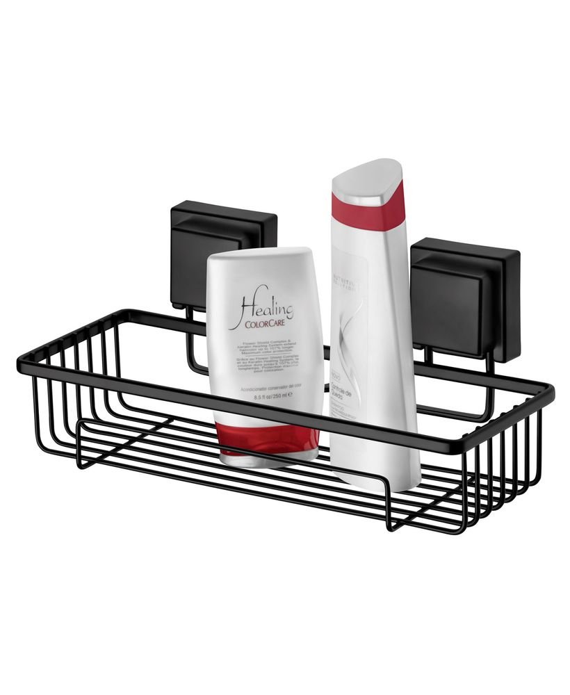 suporte para shampoo future com ventosas preto fosco