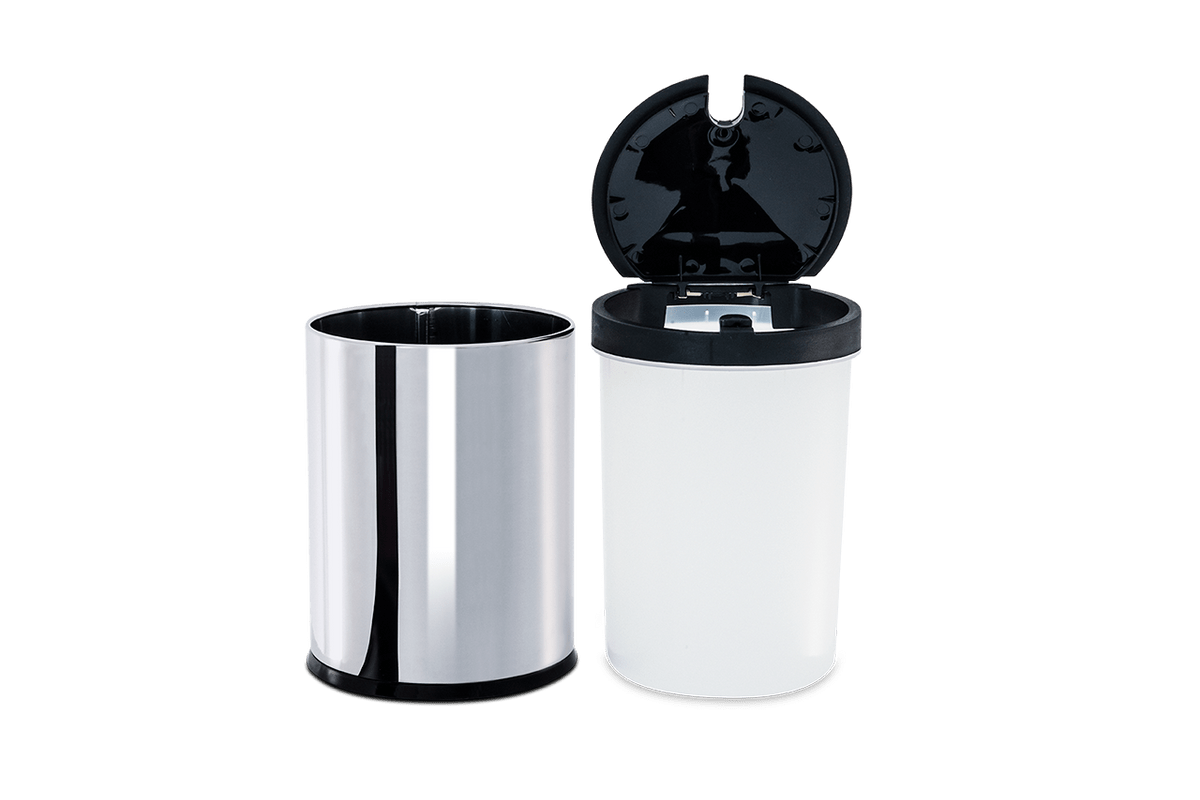 lixeira inox press tampa plastica e balde 4 litros brinox preta 5