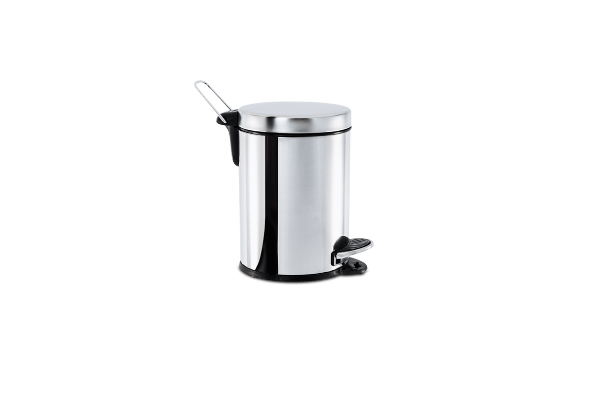 lixeira com pedal e balde brinox 3 litros inox