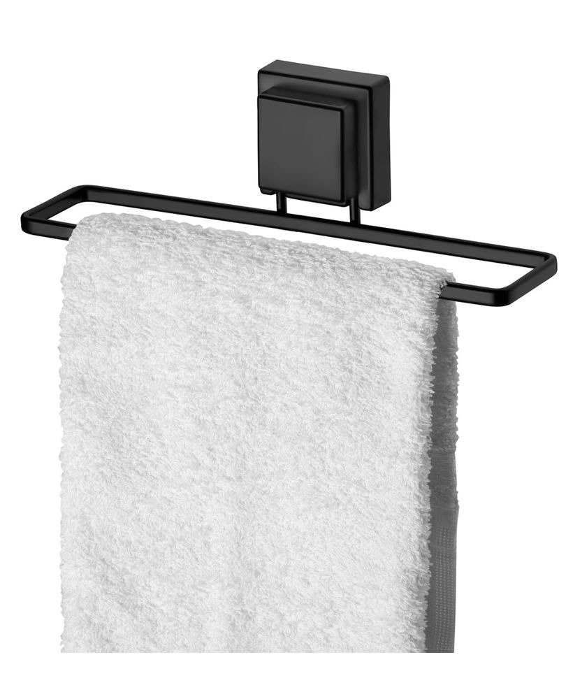 toalheiro de lavabo 25cm com ventosa preto fosco 4