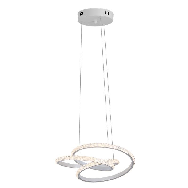 02 lustre pendente nordecor kena cristal led bivolt branco 2148