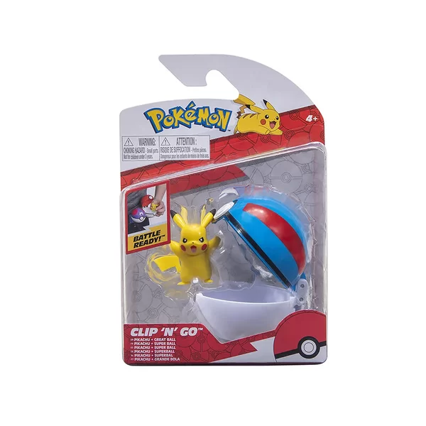 Boneco Pokémon Pikachu + Great Ball