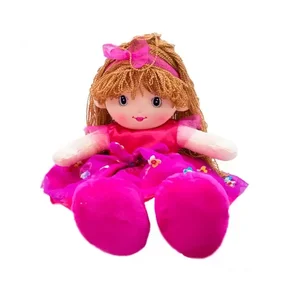 Boneca de Pano Vestido Roxo Xadrez - Fofy Toys - Button Shop