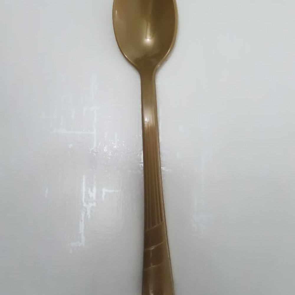 Colher Sobremesa Plástico 18cm Grande Dourada (50 unidades) Colher Sobremesa Plástico 18cm Grande Dourada (50 unidades)