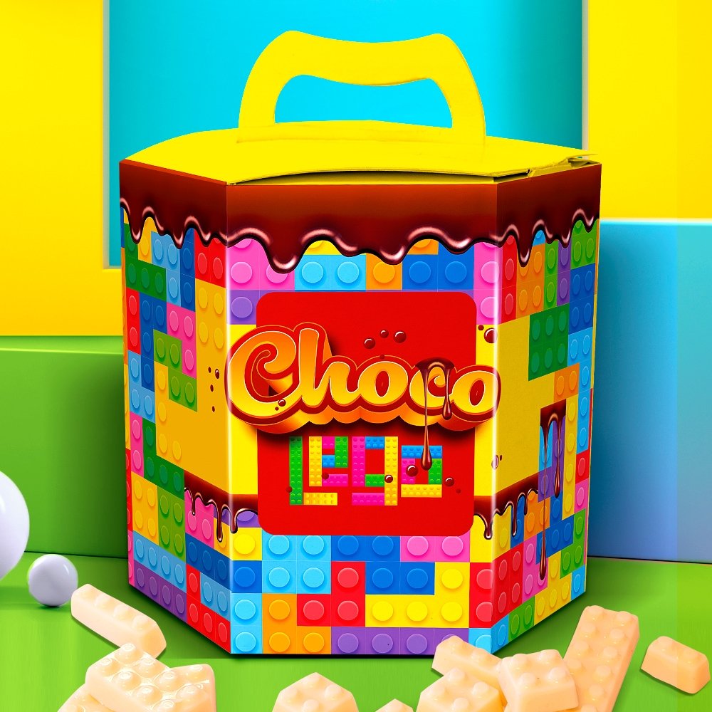Chocolego Sextavada com Alça Kids (10 unidades) Chocolego Sextavada com Alça Kids (10 unidades)
