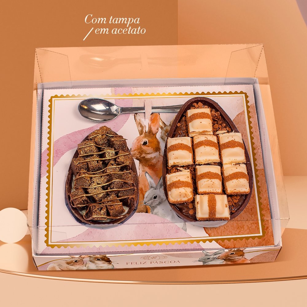 Caixa para Ovo de Colher Duo Ajustável 100g-150g-250g Sonho (10 unidades) Caixa para Ovo de Colher Duo Ajustável 100g-150g-250g Sonho (10 unidades)