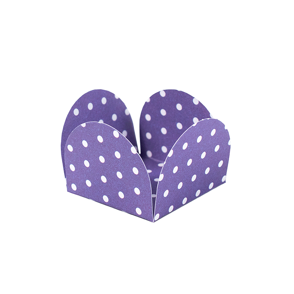 Caixetas F-42 Violeta Poa Branco (50 unidades) Caixetas F-42 Violeta Poa Branco (50 unidades)