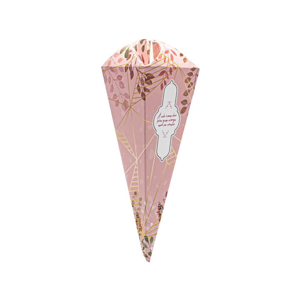 Embalagem para Mini Cone Trufado Floral Rosa (25 unidades) Embalagem para Mini Cone Trufado Floral Rosa (25 unidades)