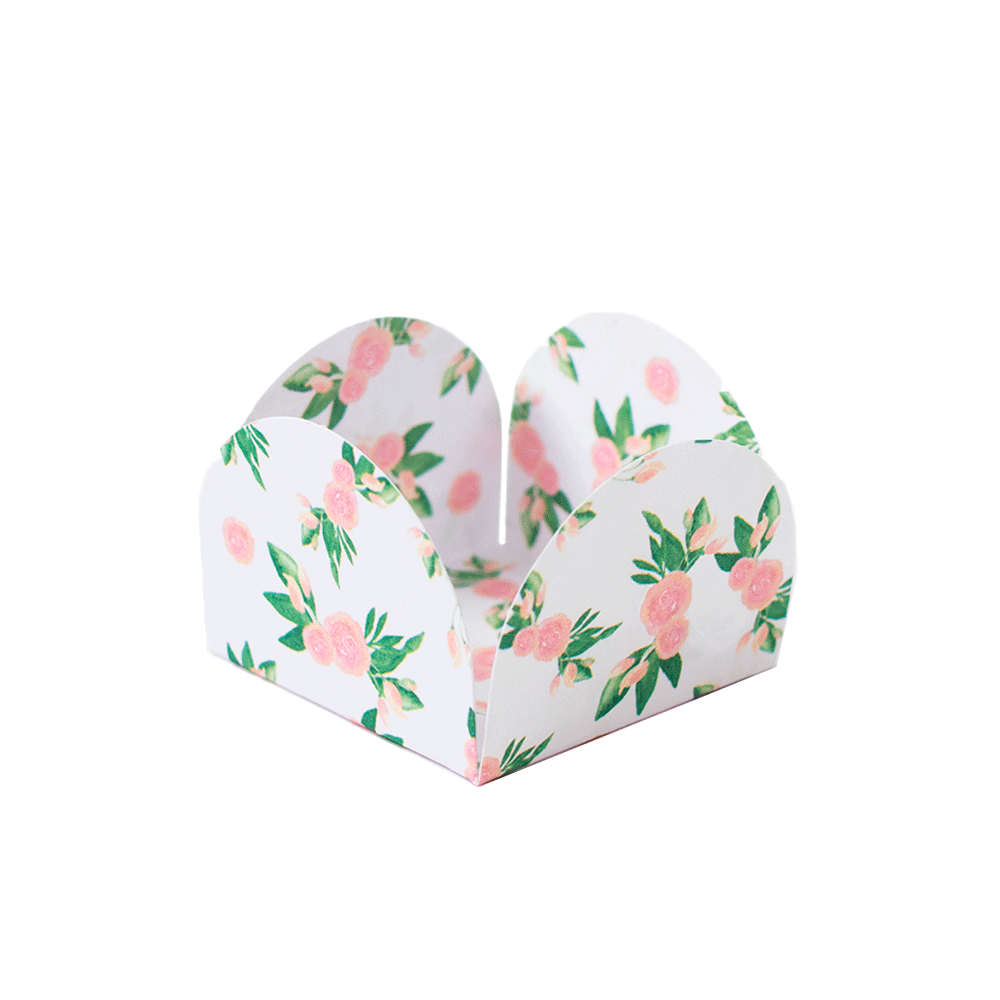 Caixetas F-55 Floral Rosa Claro E Verde (50 unidades) Caixetas F-55 Floral Rosa Claro E Verde (50 unidades)