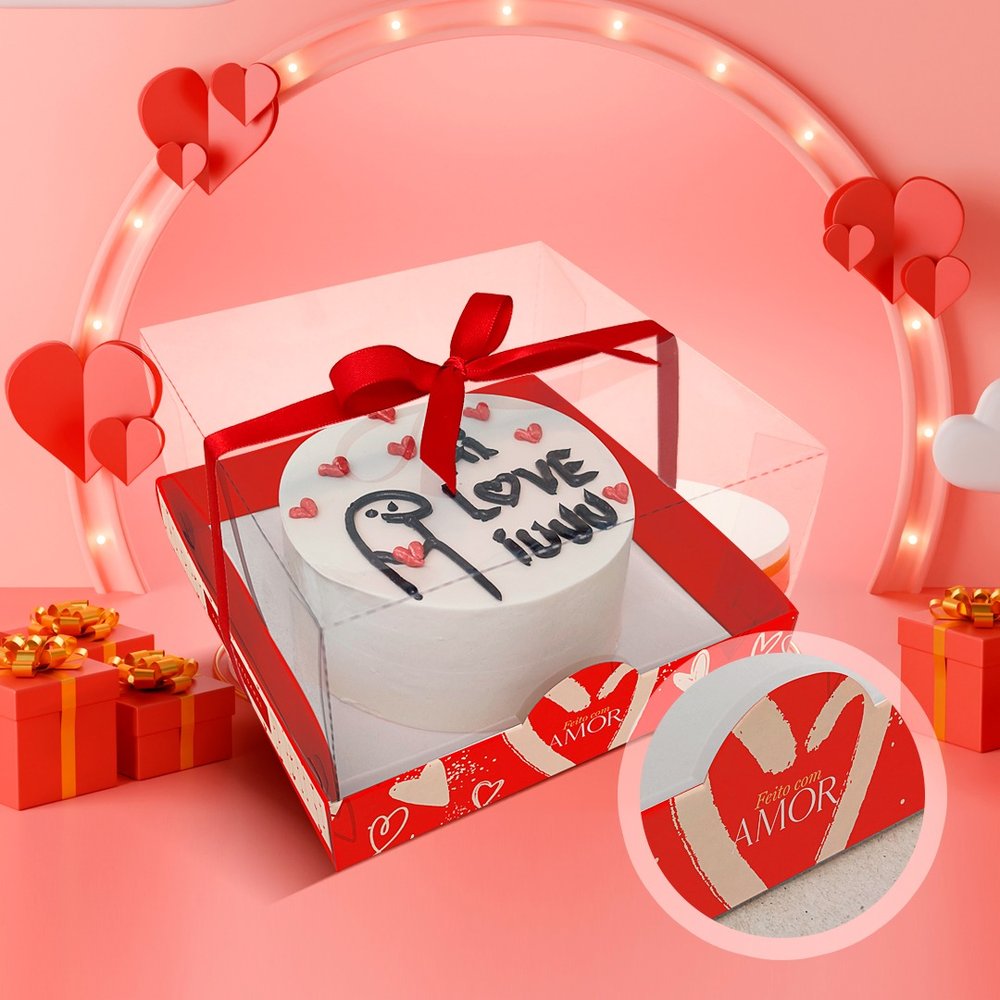 Caixa para Bentô Cake Corações (10 unidades) Caixa para Bentô Cake Corações (10 unidades)