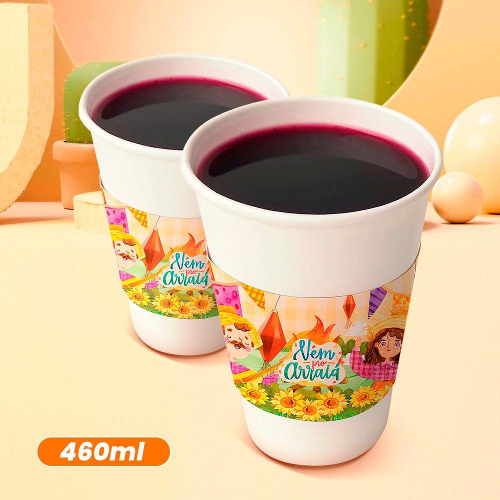 Cinta para Copo De Papel 460ml Arraiá (25 unidades) Cinta para Copo De Papel 460ml Arraiá (25 unidades)