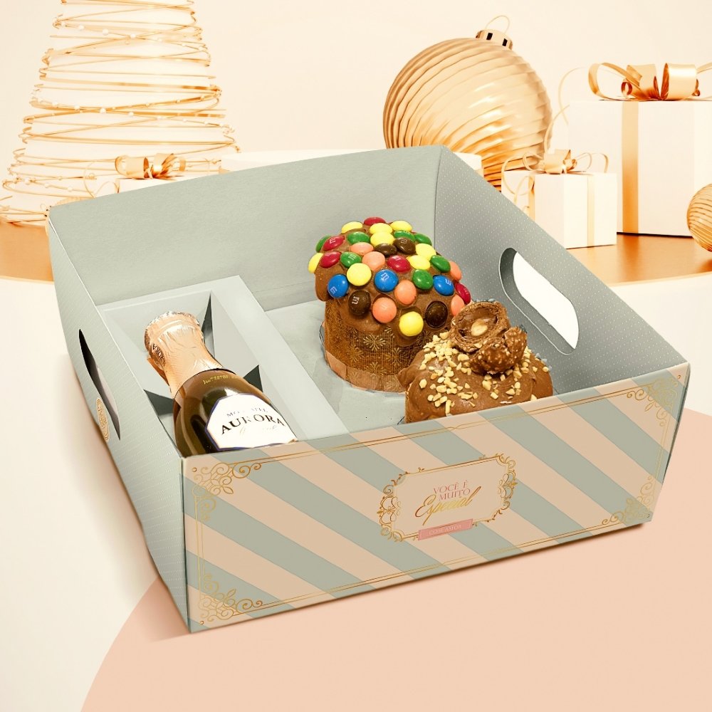 Cesta Multiuso Afeto com Berço 2 Mini Panetone de Acetato (10 unidades) Cesta Multiuso Afeto com Berço 2 Mini Panetone de Acetato (10 unidades)