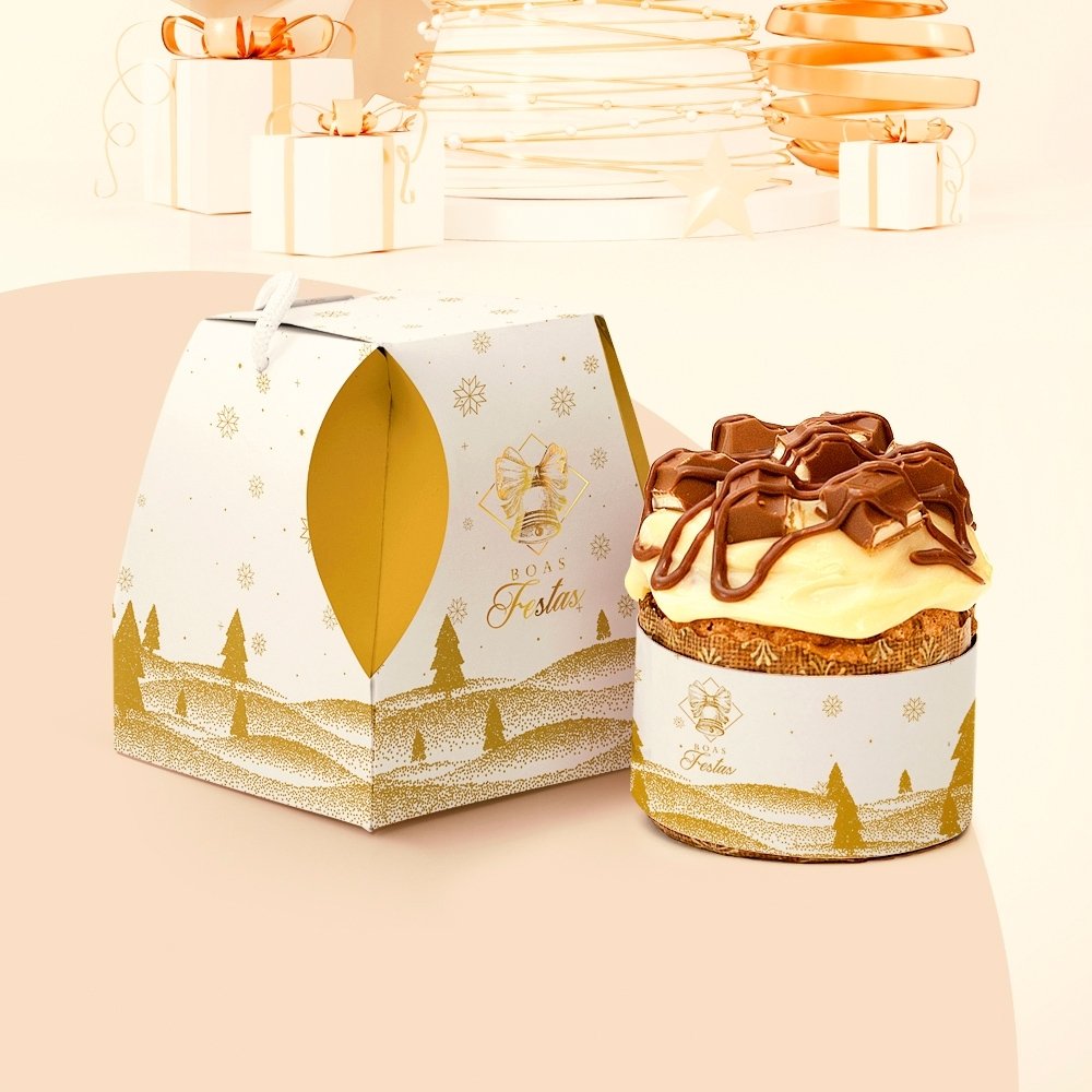 Caixa para Panetone 100g Panetone Celebre (10 unidades) Caixa para Panetone 100g Panetone Celebre (10 unidades)
