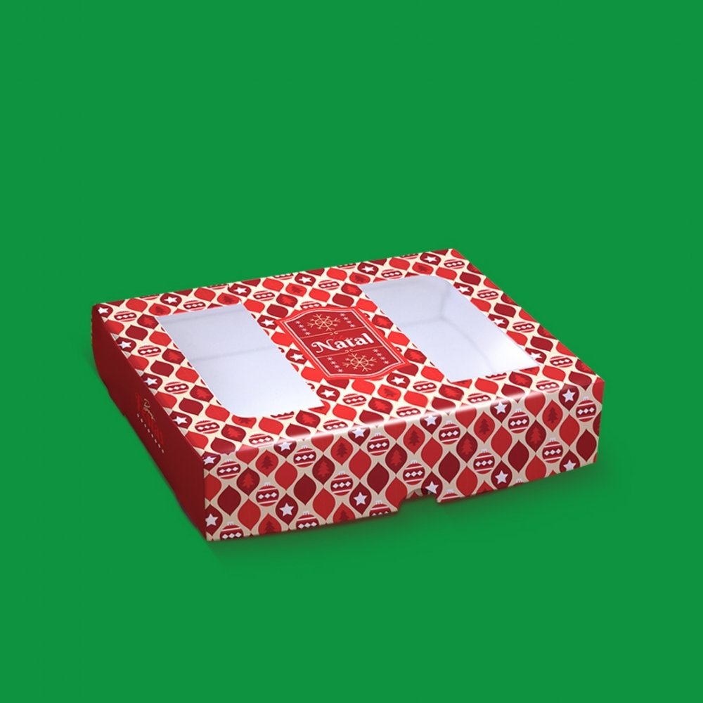 Caixa para 12 Doces com Visor Clássica Vermelha (10 unidades) Caixa para 12 Doces com Visor Clássica Vermelha (10 unidades)