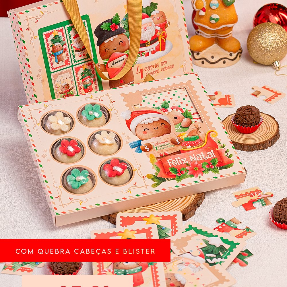 Forma Decorativa Blister Quebra-Cabeça Natal - Casinha de Gengibre