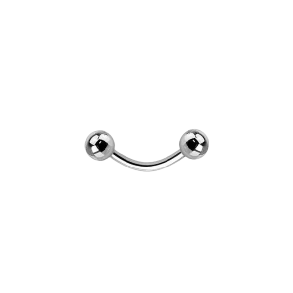 Piercing Curvado Microbell CZ, Aço 316L