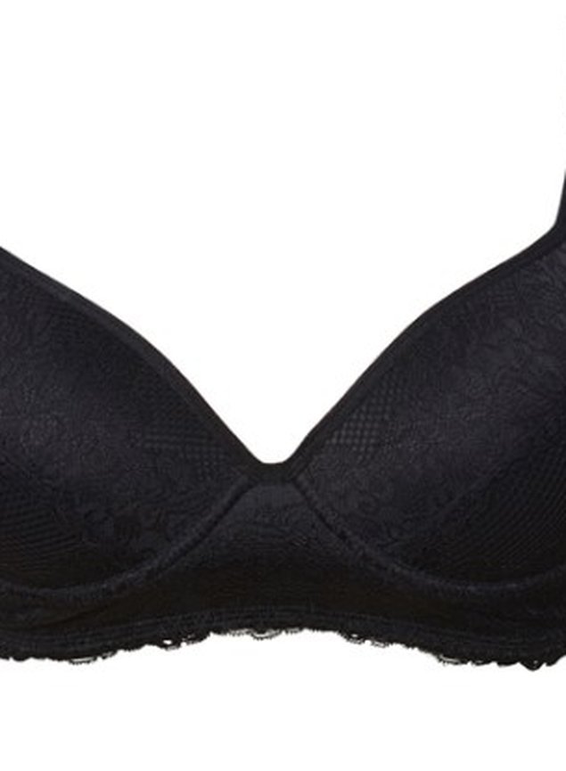 Sutiã sem bojo, com aro, cós e alças reforçadas, de rendão  2Rios Lingerie  - Sutiã sem bojo, com aro, cós e alças reforçadas, de rendão - 2Rios