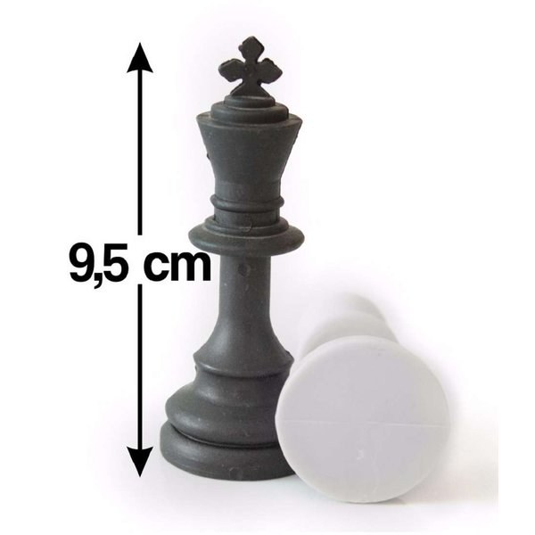 Jogo de peças para xadrez com plástico com rei 9,5CM - BOTTICELLI