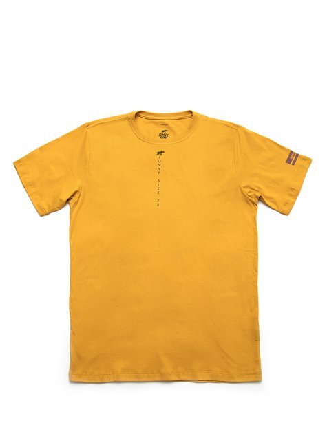 camiseta amarela logo vertical manga jonny size 00115a