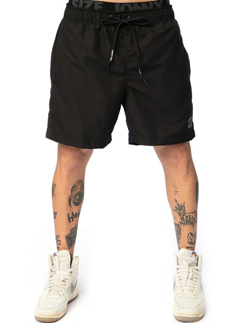 shorts praia boxer masculino medio liso elastico jonny size preto 0039a