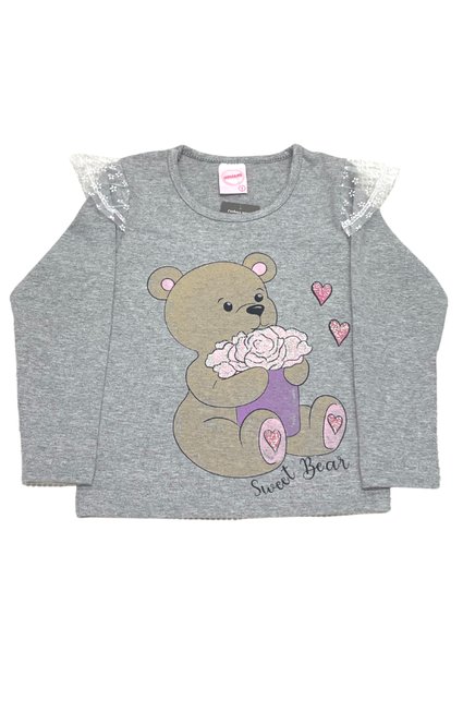 Conjunto Moletom Bebê Menina Sweet Bear Lilás