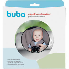 Espelho Retrovisor para Bebê Banco Traseiro Retangular Gira 360º Buba no  Shoptime