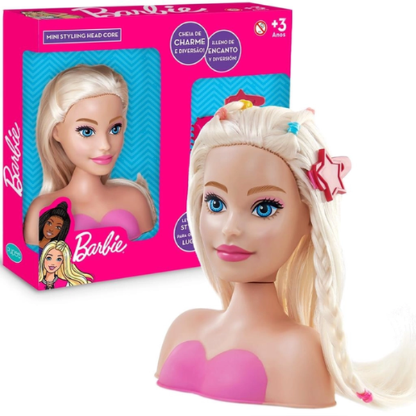 Boneca Barbie - Styling Head Core - 12 Frases - C/Acessórios