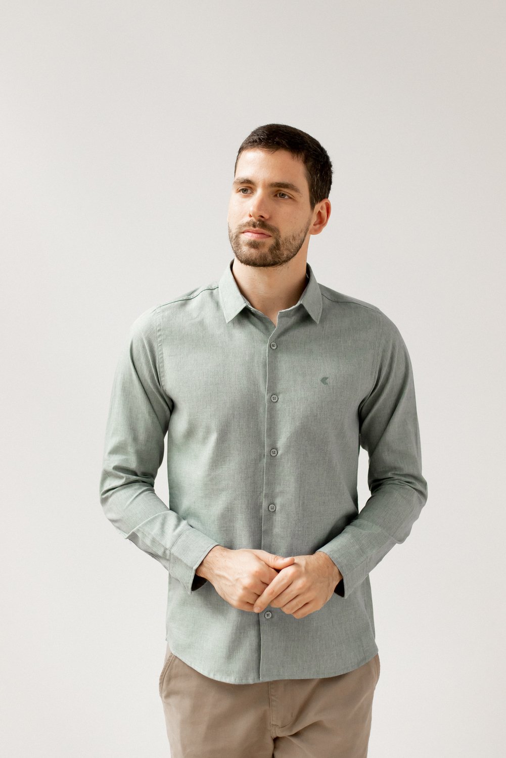 Camisa Slim Fit Verde Lisa 2