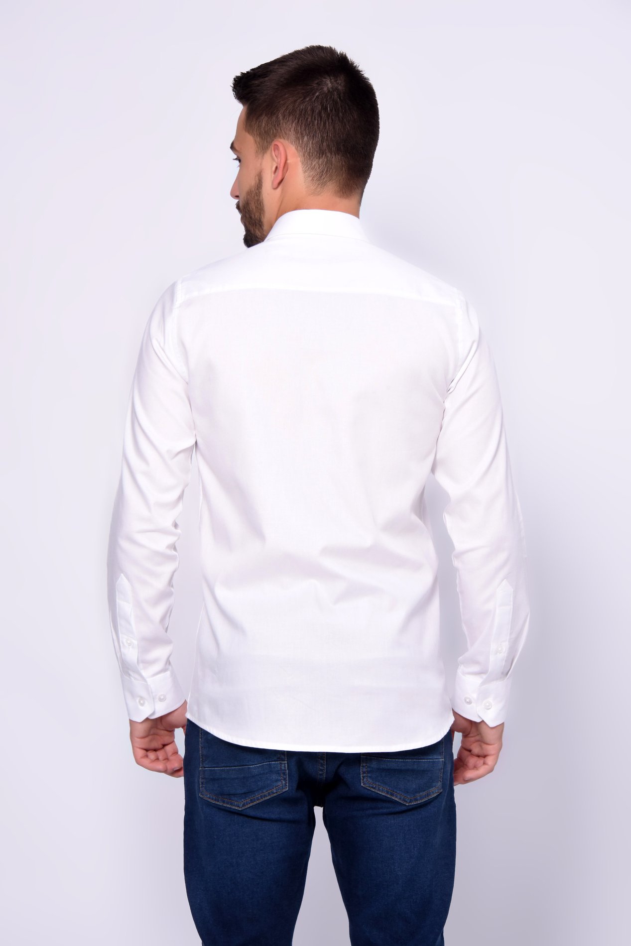 Camisa Slim Manga Longa Branca