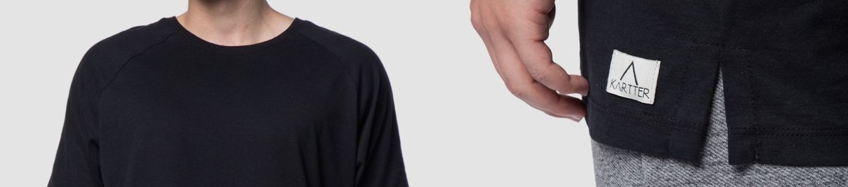 7036 camiseta masculina preta algodao manga raglan kartter 1