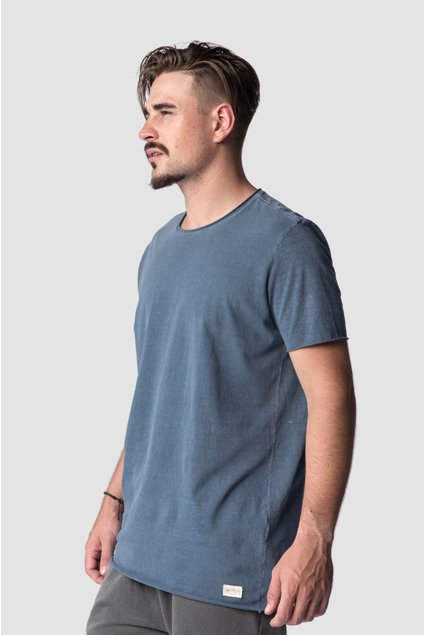 6020 camiseta estonada manga curta azul oceano corte a fio kartter