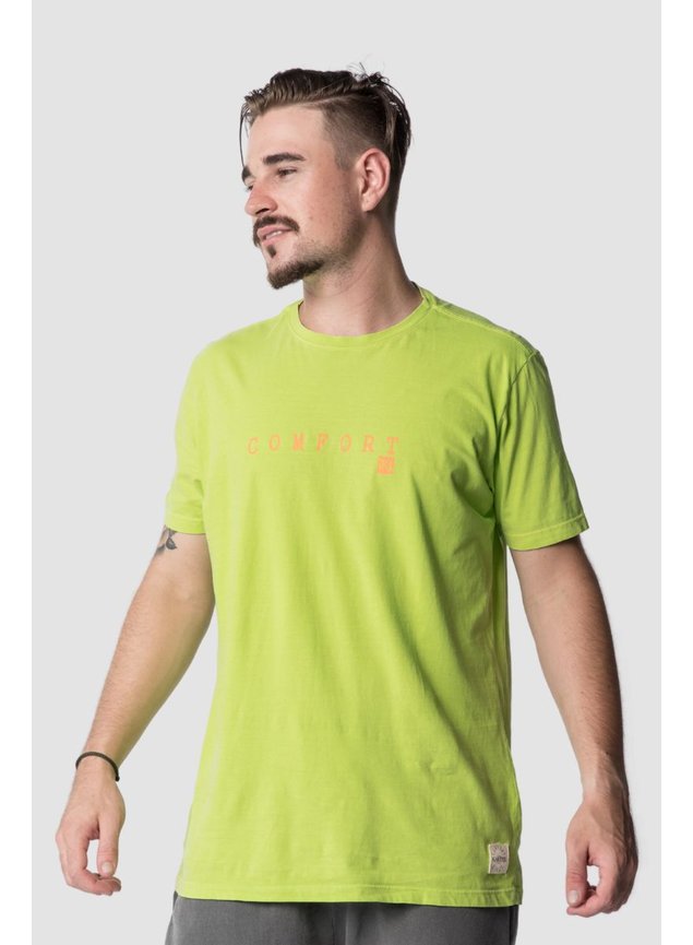 6015 camiseta estonada manga curta verde neon comfort kartter