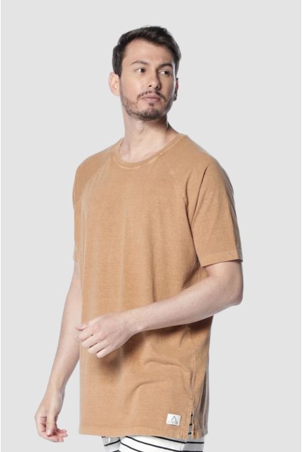 6023 camiseta masculina oversized estonada marrom caramelo kartter lateral